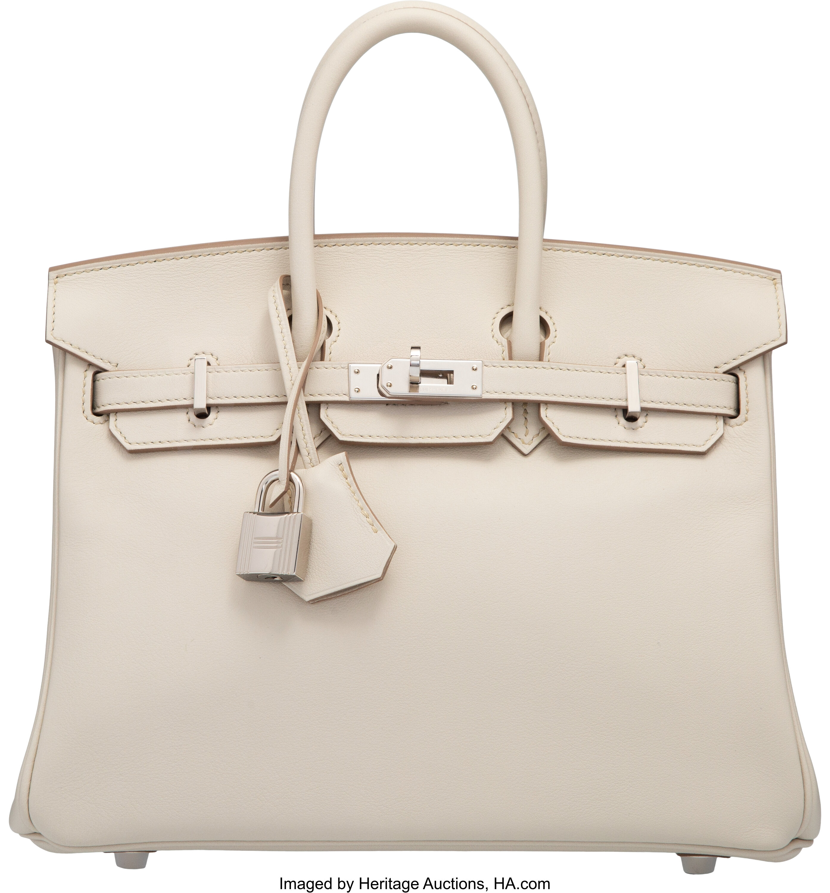 Hermès 25cm Beton Swift Leather Birkin Bag with Palladium Hardware