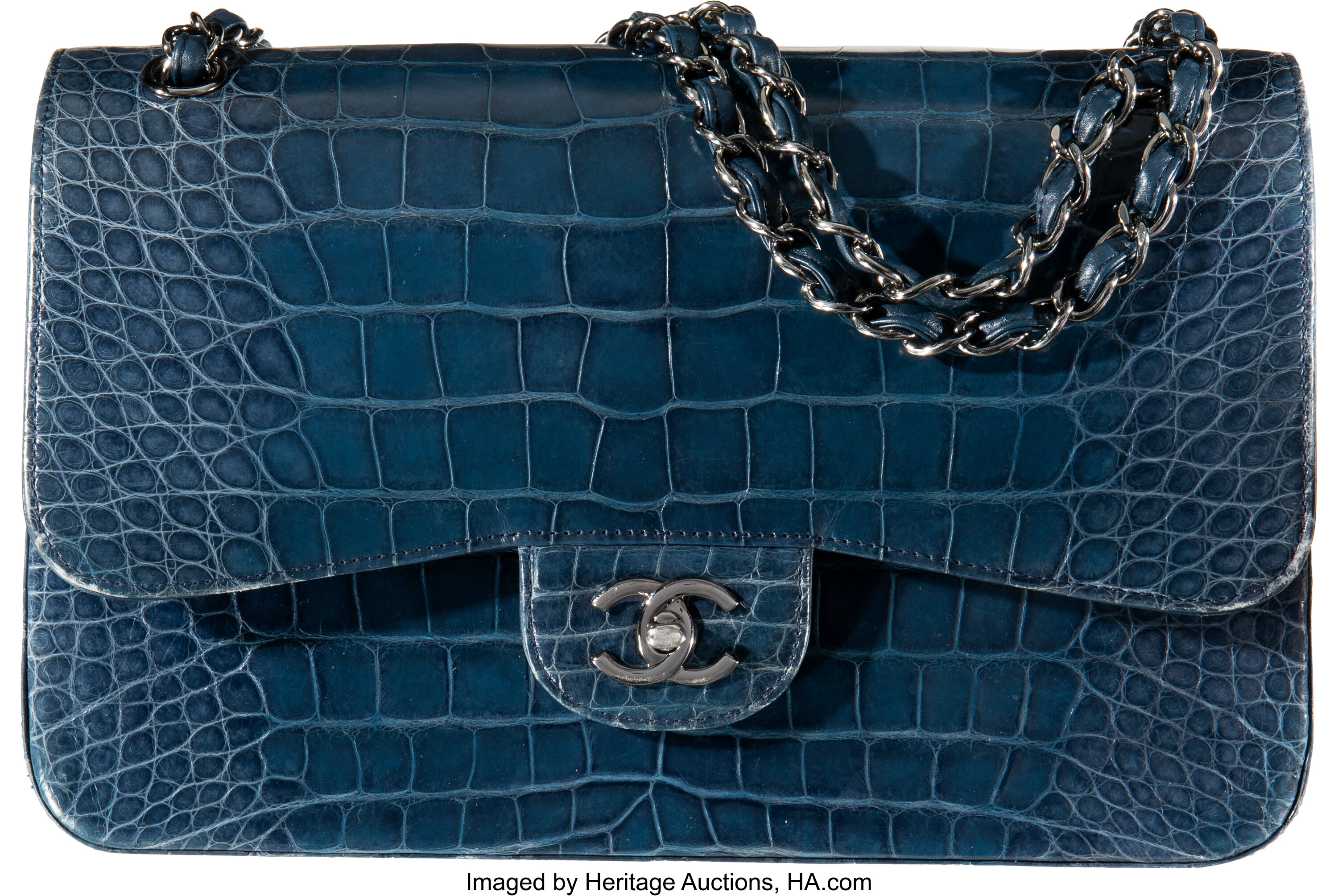 Chanel Alligator Jumbo Double Flap Timeless Bag at 1stDibs