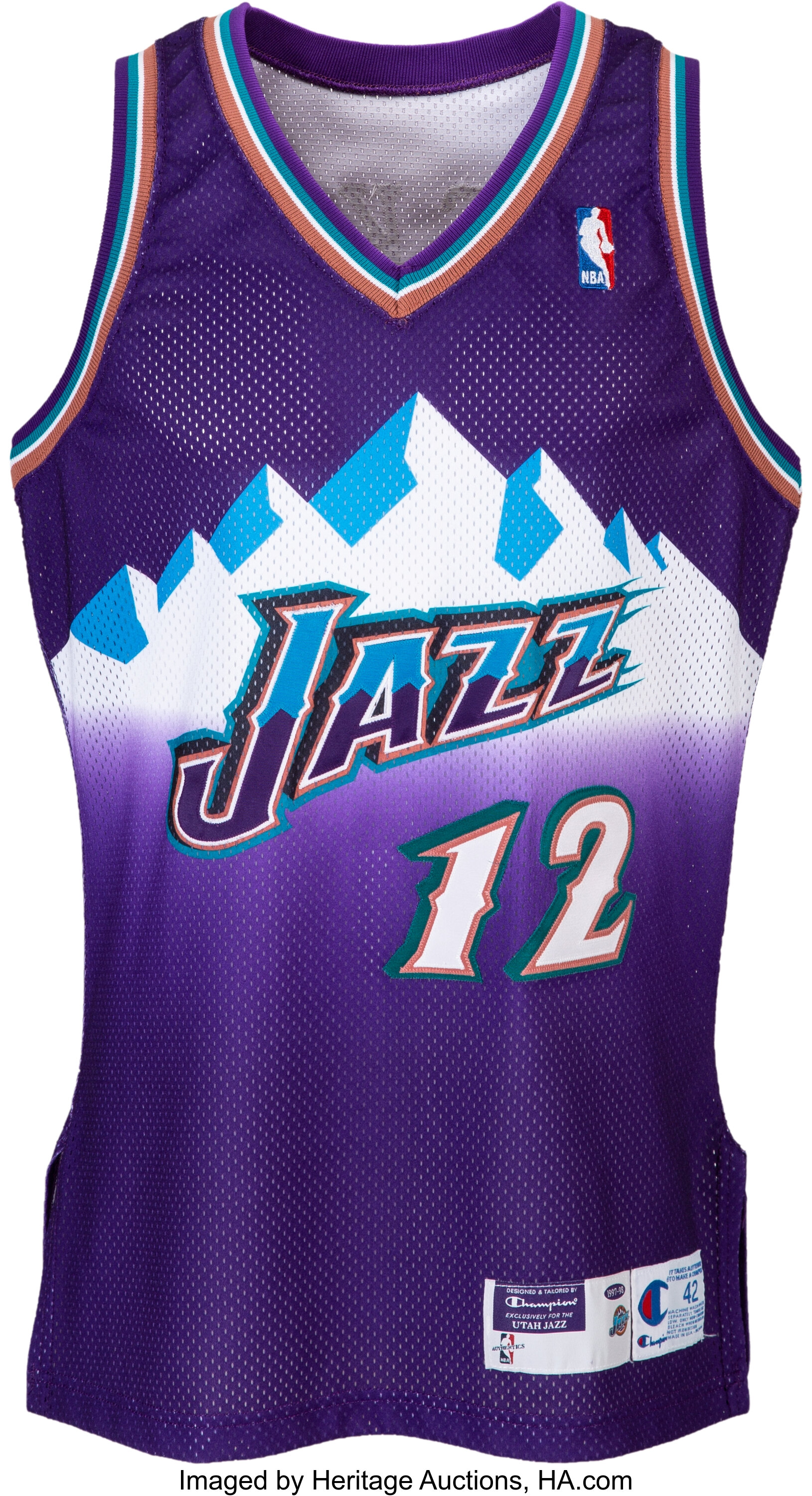 Lot Detail - 1994-1995 John Stockton Utah Jazz Game-Used Home Jersey