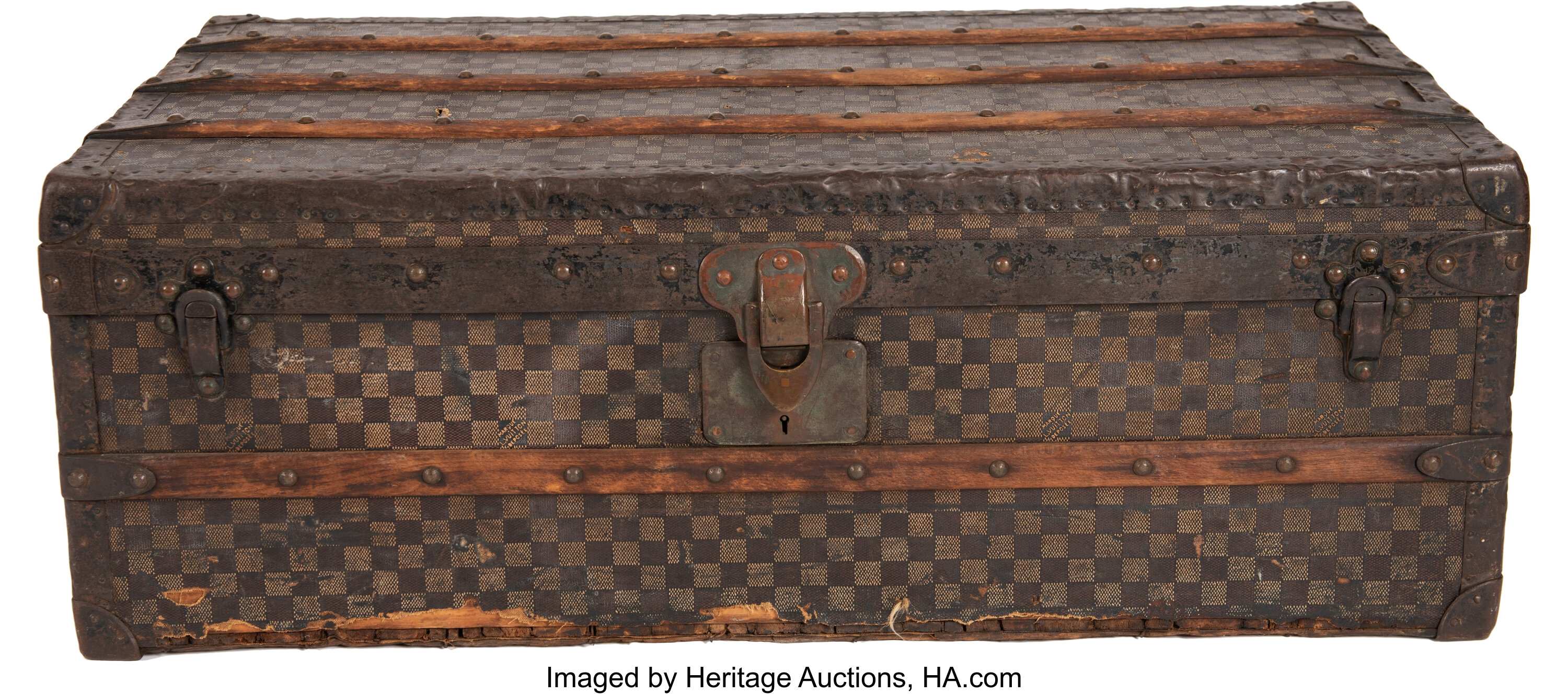 Large-Sized Antique 19th Century Louis Vuitton Steamer Trunk