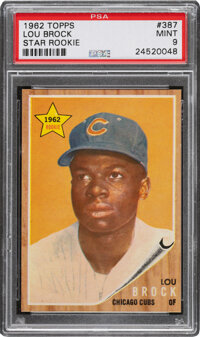 Lou Brock, '63 Chicago Cubs rookie Vintage Litho #73 limited edition  HOFer