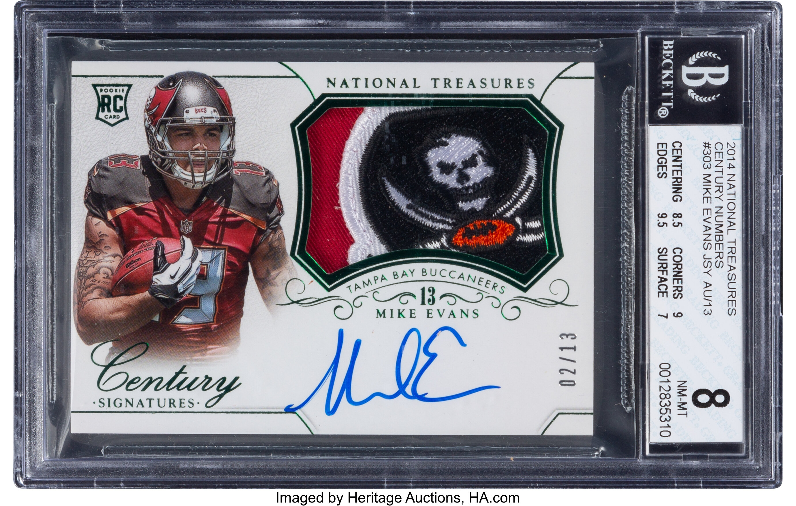 2014 National Treasures Mike Evans (Jersey Autograph Century