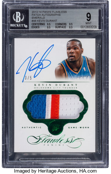 2013 Panini Flawless Kevin Durant (Patch Autographs Emerald) #48