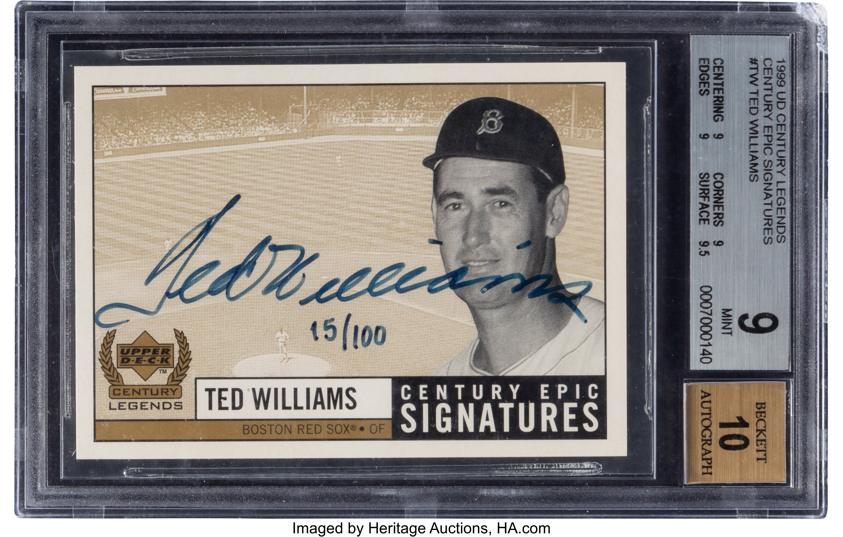 Ted Williams Autographed #9 Red Sox Jersey - Authenticated