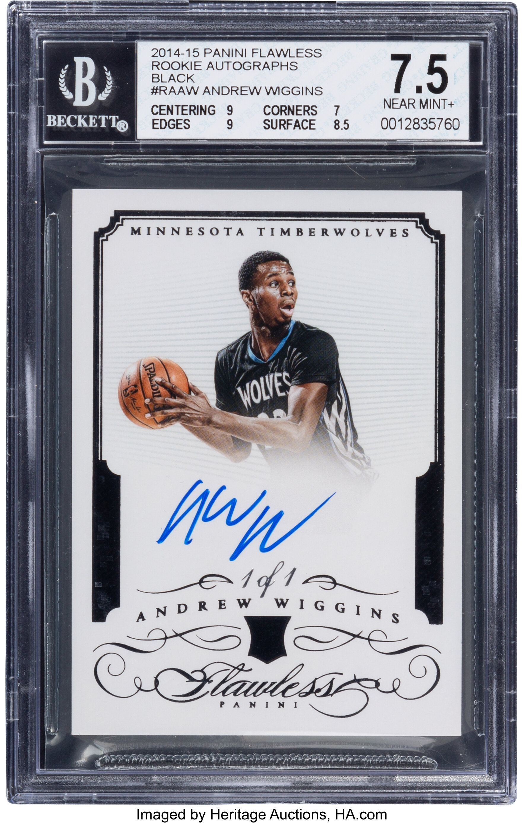 2014-15 Panini Flawless Rookie Autographs Andrew Wiggins (Black