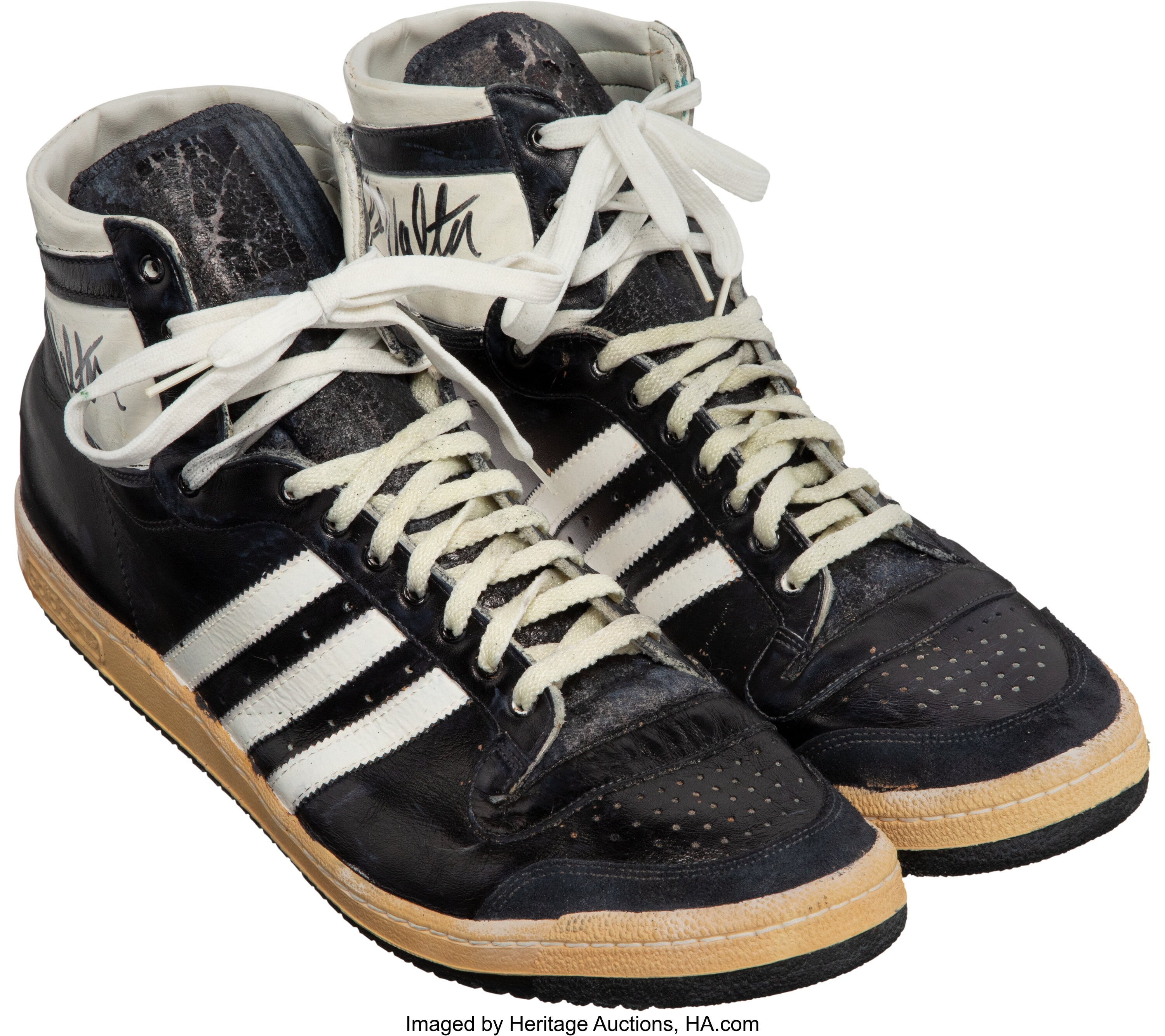 Lot Detail - BILL WALTON GAME WORN AND SIGNED ADIDAS SHOES (FICKE LOA)