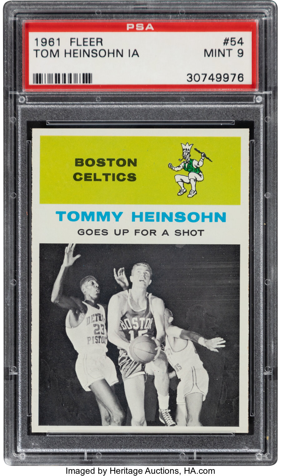 1961 Fleer Tom Heinsohn (In Action) #54 PSA Mint 9