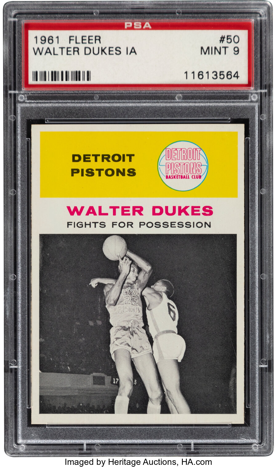 1961 Fleer Walter Dukes (In Action) #50 PSA Mint 9