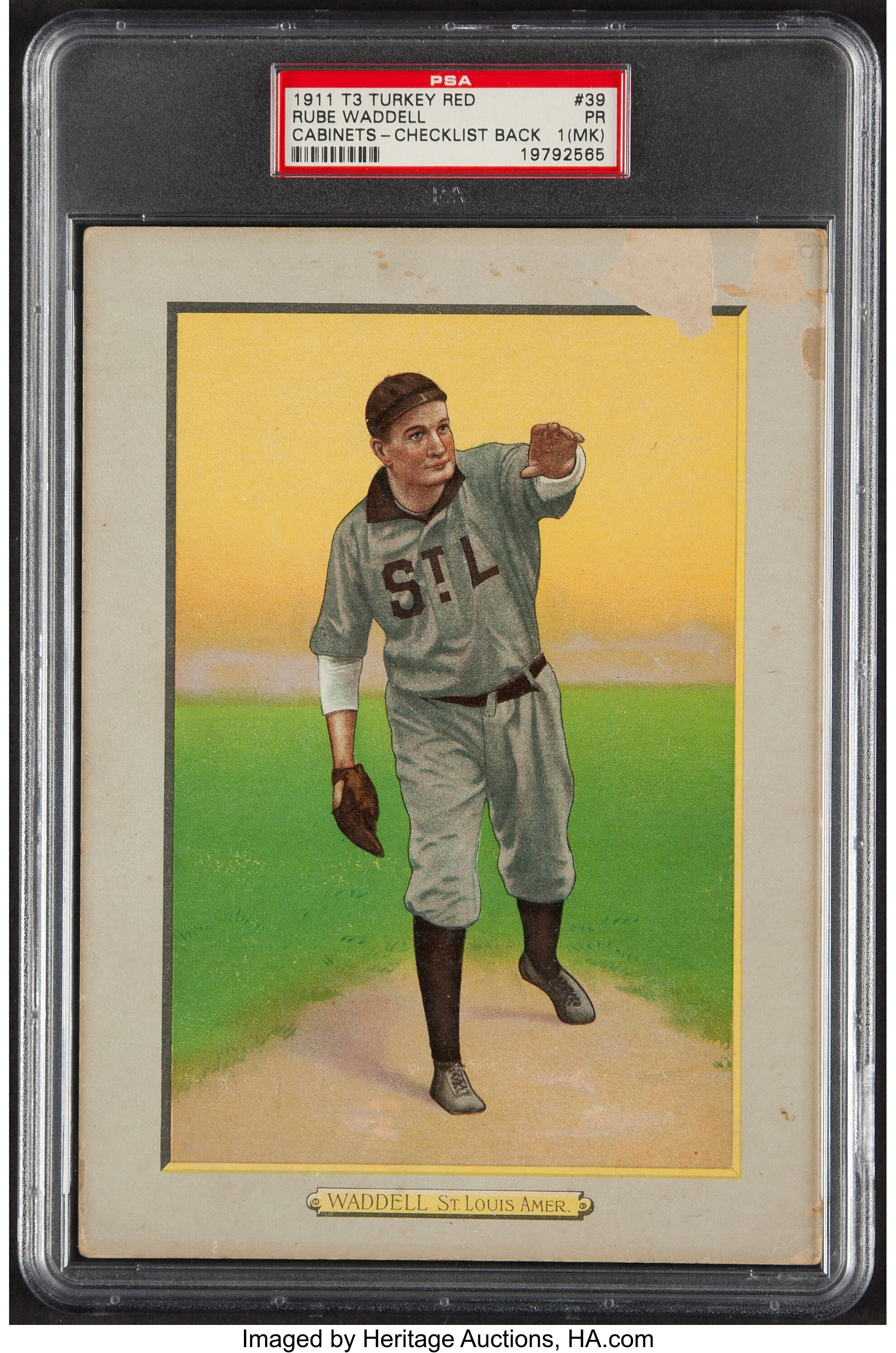 1910-11 T3 Turkey Red Rube Waddell (Checklist) #39 PSA Poor 1 | Lot #41006  | Heritage Auctions