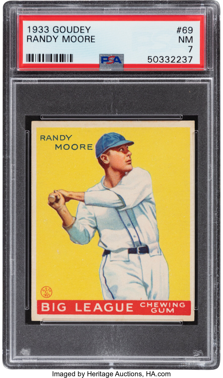 1933 Goudey Randy Moore #69 PSA NM 7