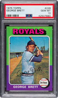 GEORGE BRETT ROOKIE CARD, 1975 TOPPS # 228 One of only 4 players to