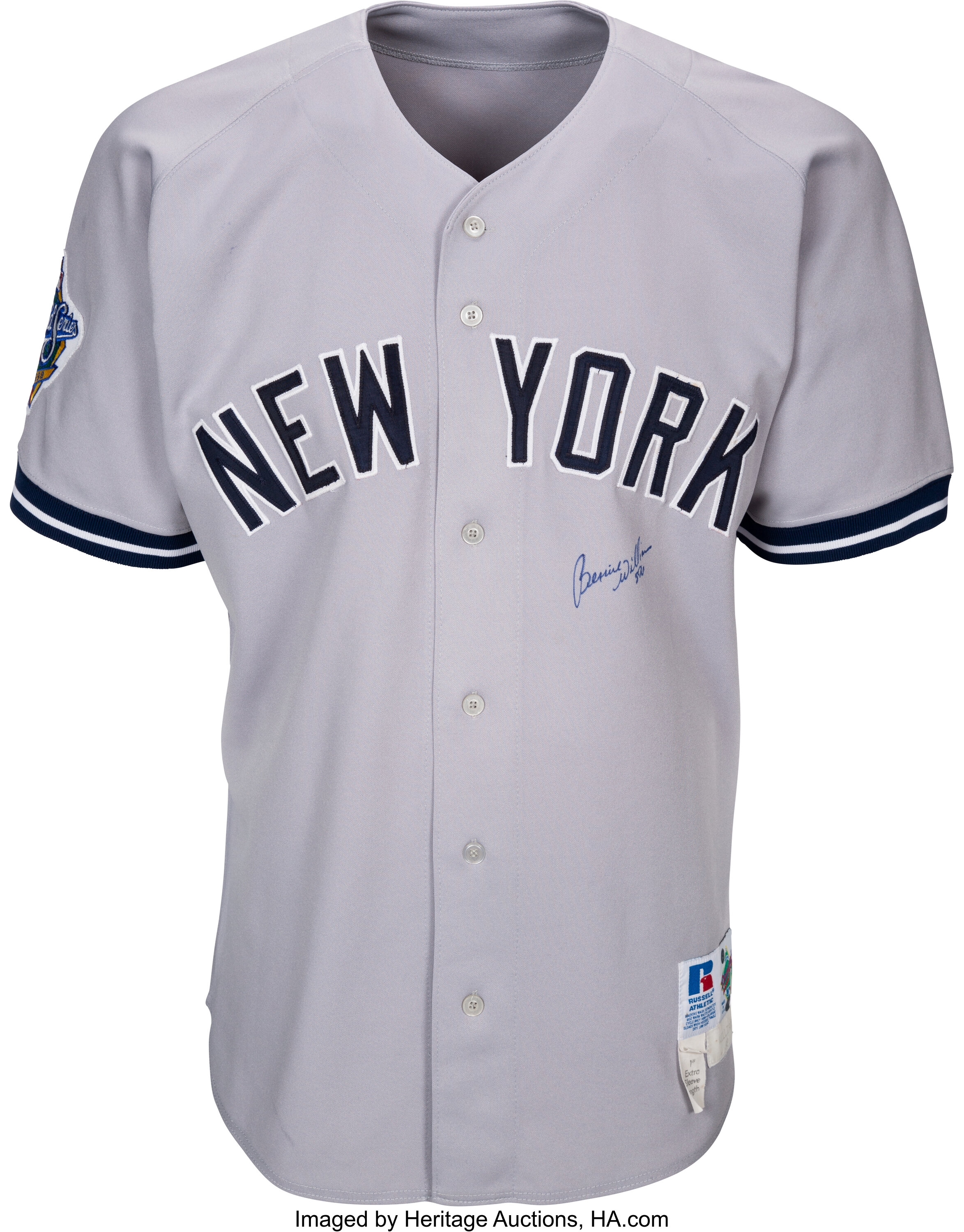 1998 Bernie Williams World Series Worn & Signed New York Yankees, Lot  #81948