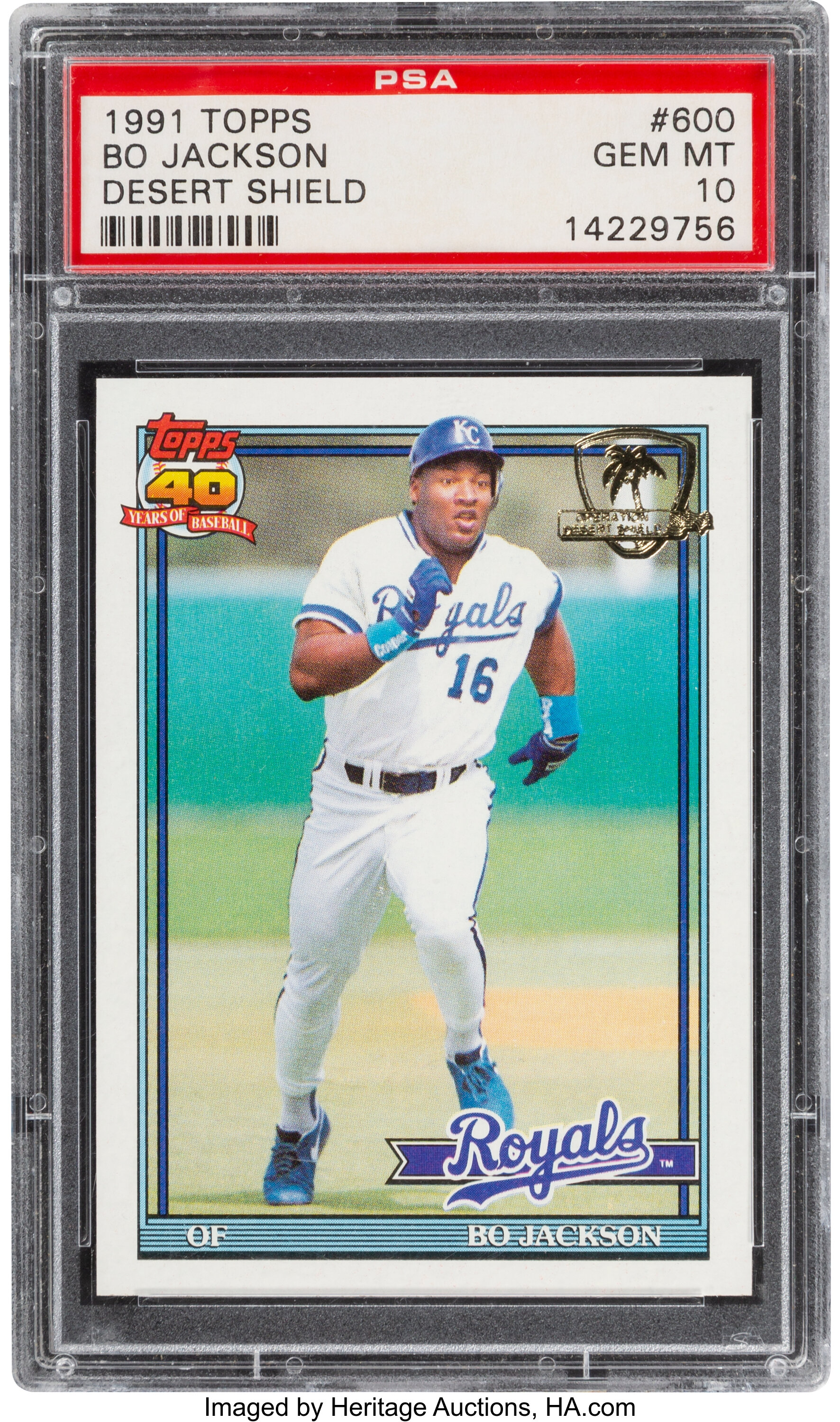1991 Topps Desert Shield Bo Jackson #600 PSA Gem Mint 10.... | Lot #80882 |  Heritage Auctions