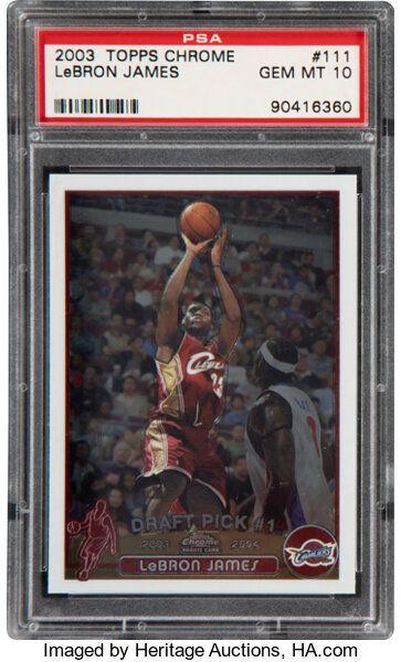 2003 Topps Chrome LeBRON JAMES Draft Pick #1 Rookie RC PSA 10 GEM MINT #111  Cavs