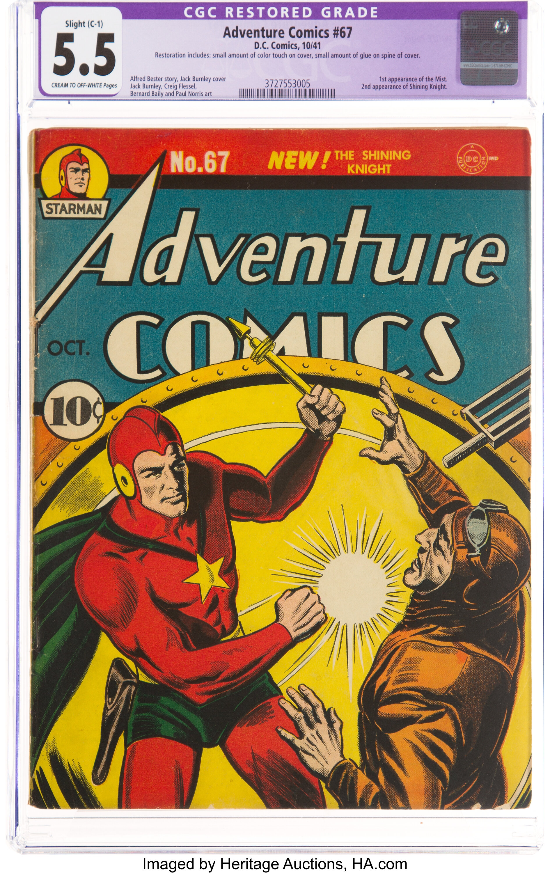 Adventure Comics #67 (DC, 1941) CGC Apparent FN- 5.5 Slight | Lot #17010 | Heritage  Auctions