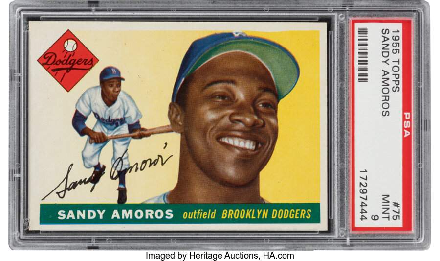 1955 Topps Sandy Amoros #75 PSA Mint 9 - None Higher