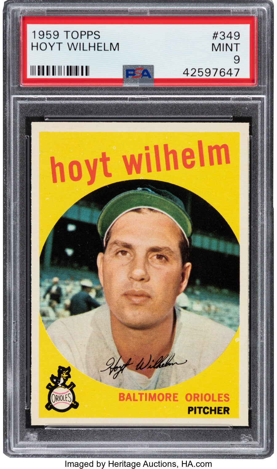 1959 Topps Hoyt Wilhelm #349 PSA Mint 9 - None Higher