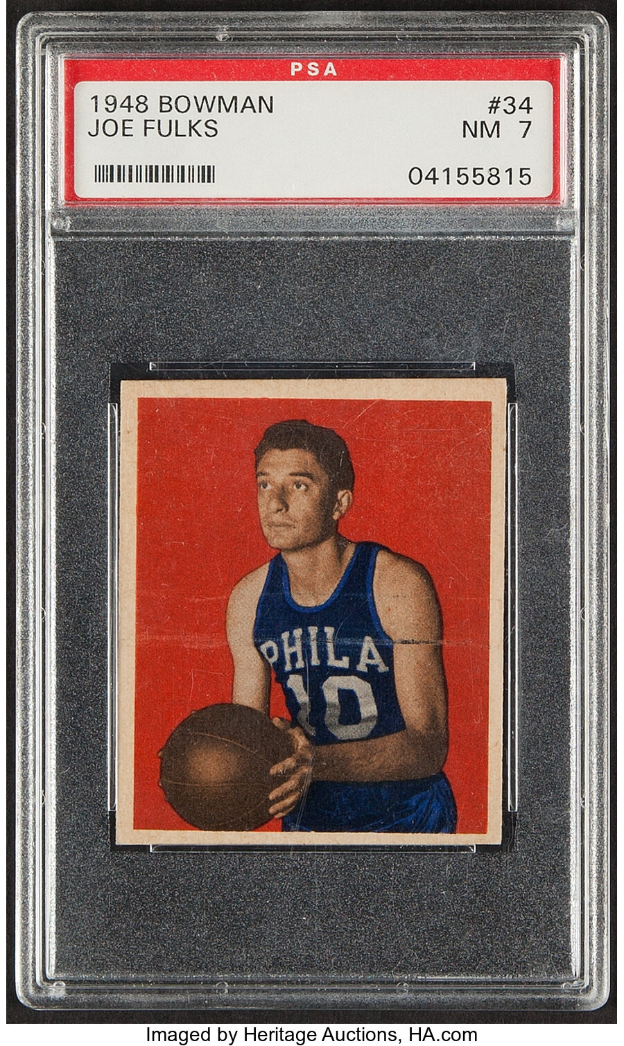 1948 Bowman Joe Fulks #34 PSA NM 7