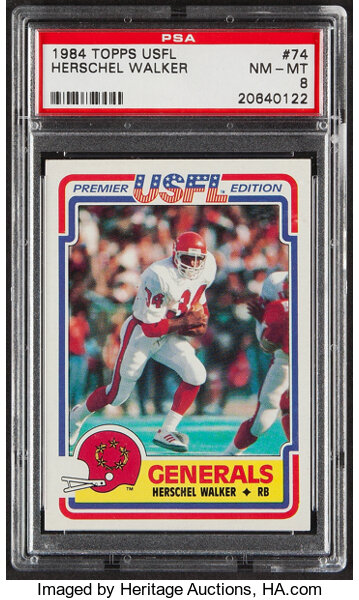 1984 Topps USFL Herschel Walker #74 PSA NM-MT 8. Football Cards