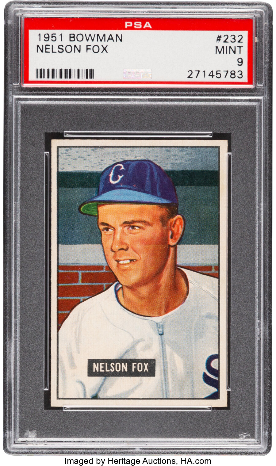 1951 Bowman Nelson Fox #232 PSA Mint 9 - Only One Higher!