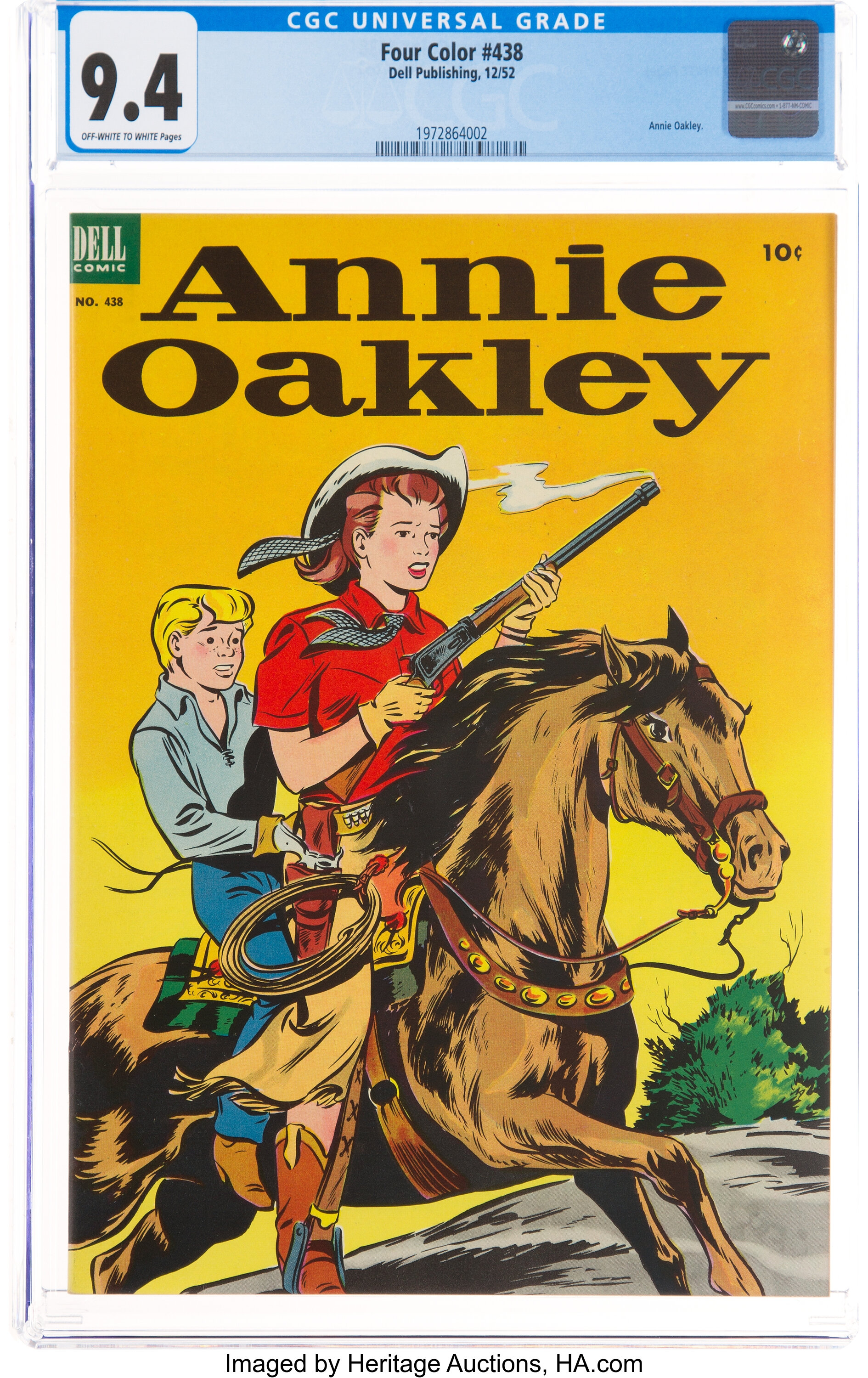 Four Color #438 Annie Oakley (Dell, 1952) CGC NM  Off-white to | Lot  #17290 | Heritage Auctions