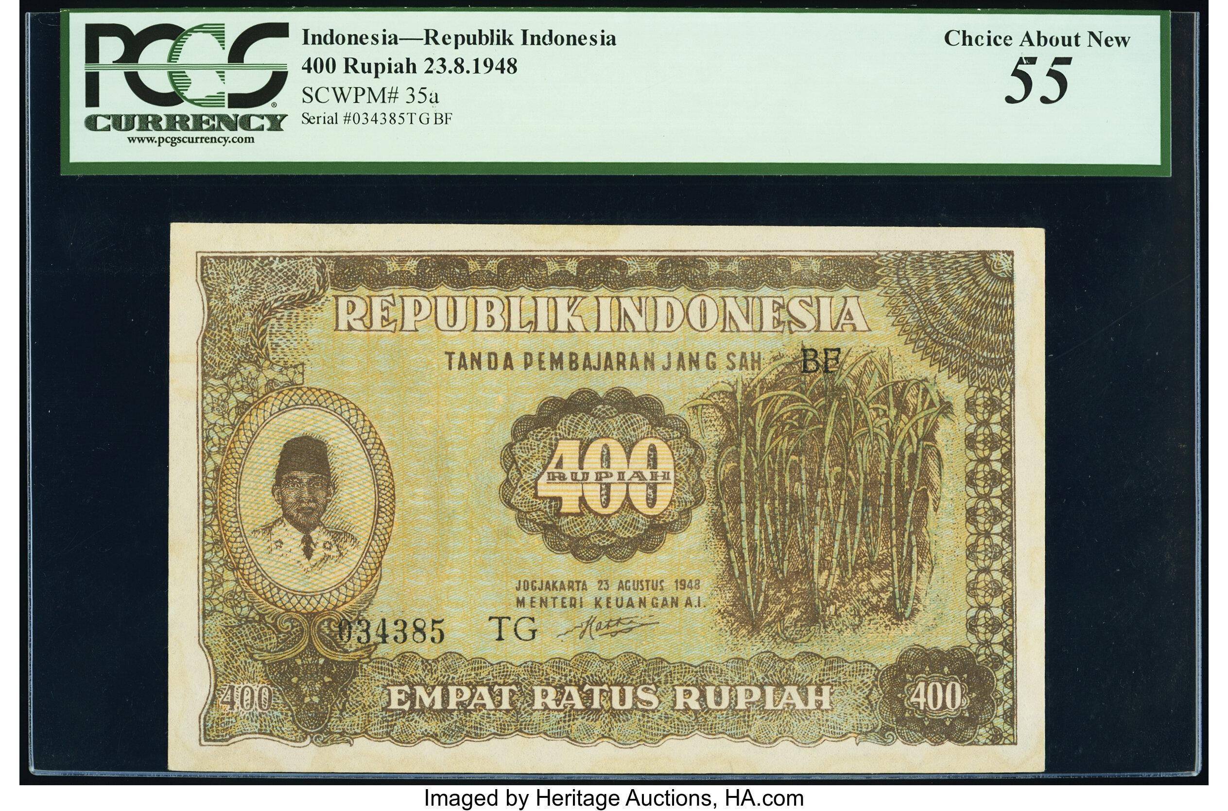 indonesia-republik-indonesia-400-rupiah-1948-pick-35a-pcgs-choice-lot