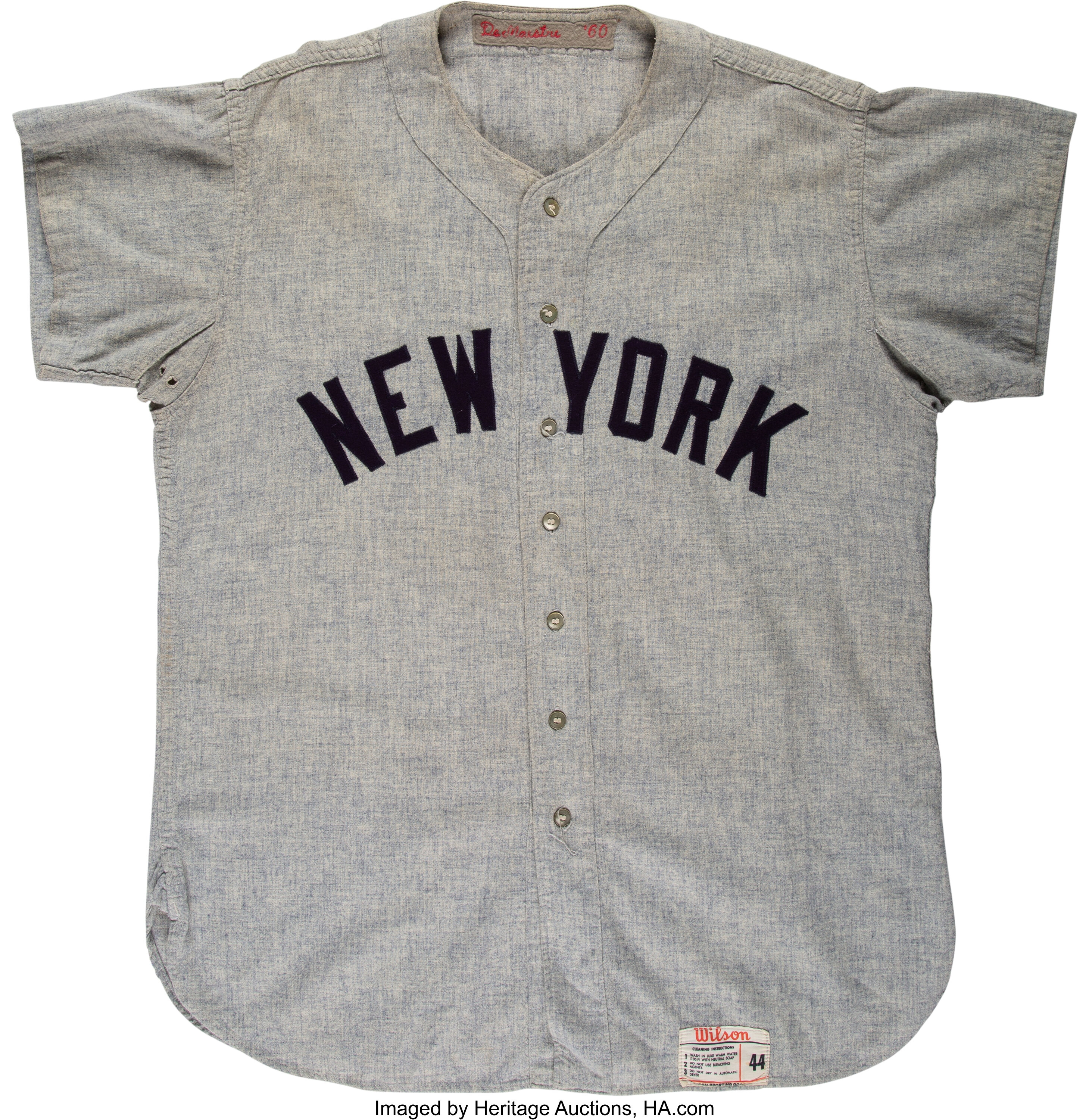1960 Joe DeMaestri Game Worn New York Yankees Jersey. Baseball
