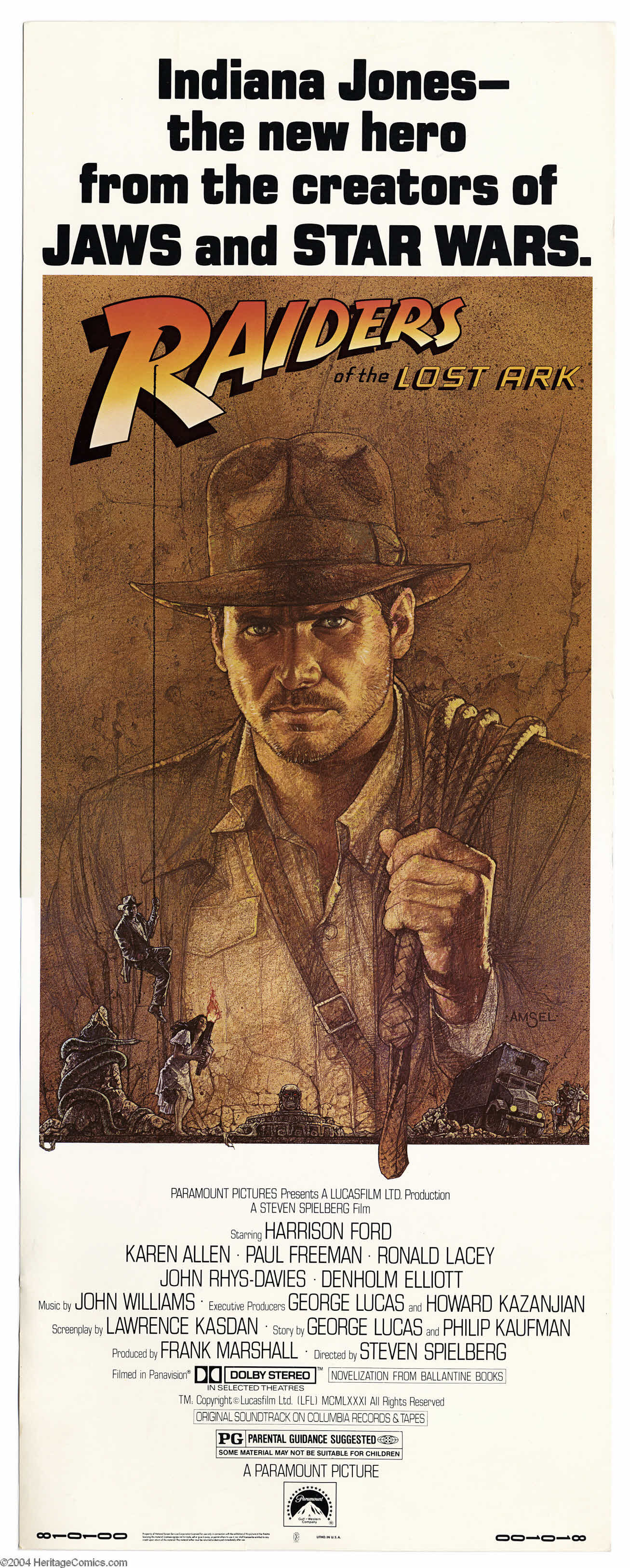 Raiders Of The Lost Ark Paramount 1981 Insert 14 X 36 Lot 18392 Heritage Auctions