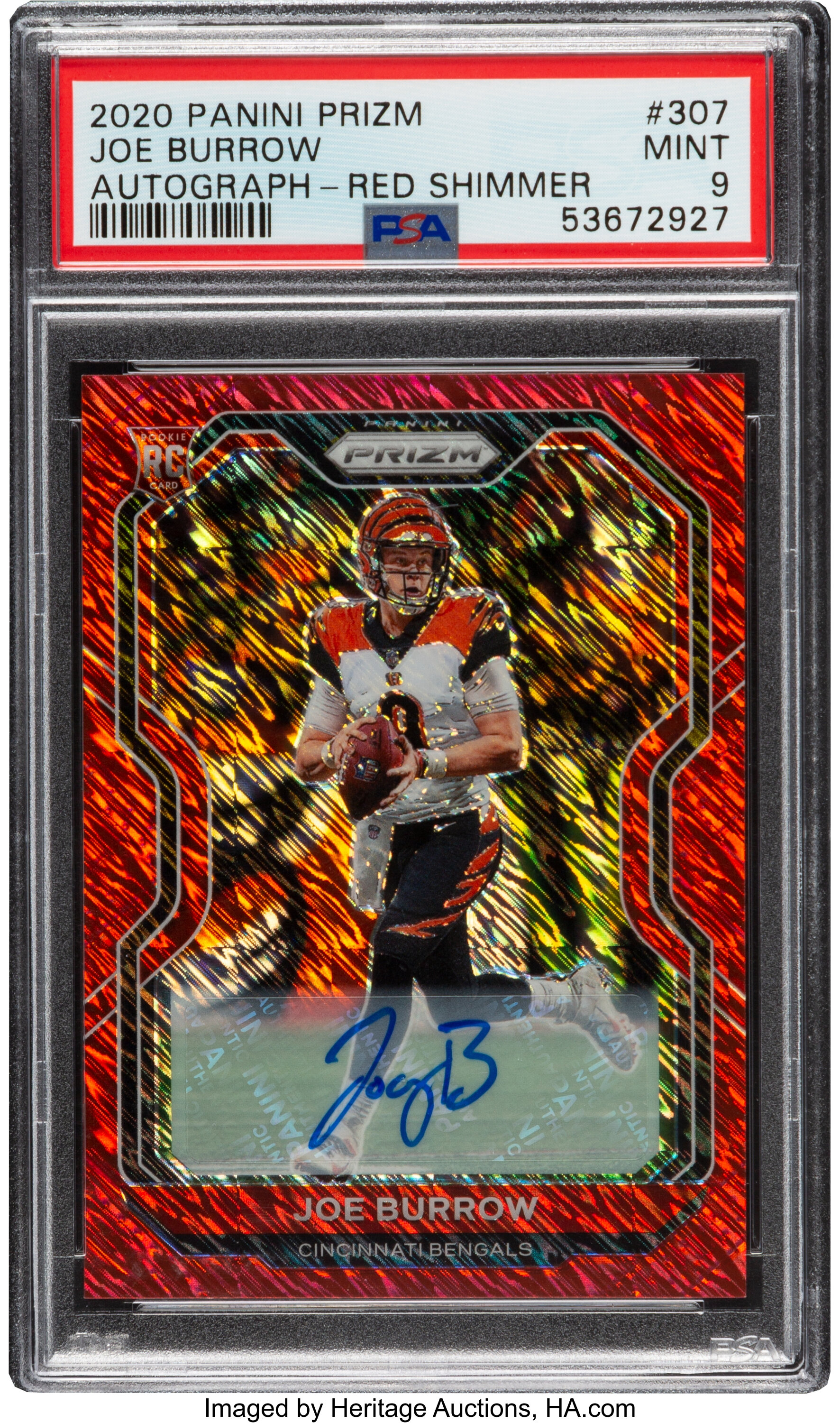 2020 Panini Prizm #307 Joe Burrow Autograph Silver Autograph SGC