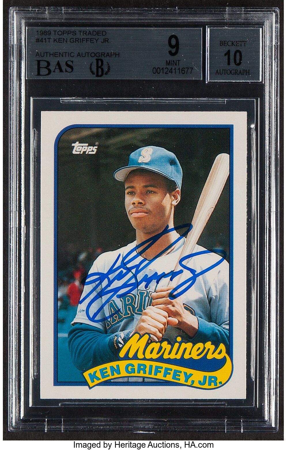 1989 Ken Griffey Jr Rookie Card #1 psa mint 9 auto 10