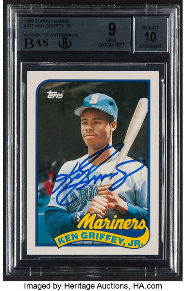 1989 Topps Traded #41T Ken Griffey Jr Mariners Rookie Card PSA 9 Mint