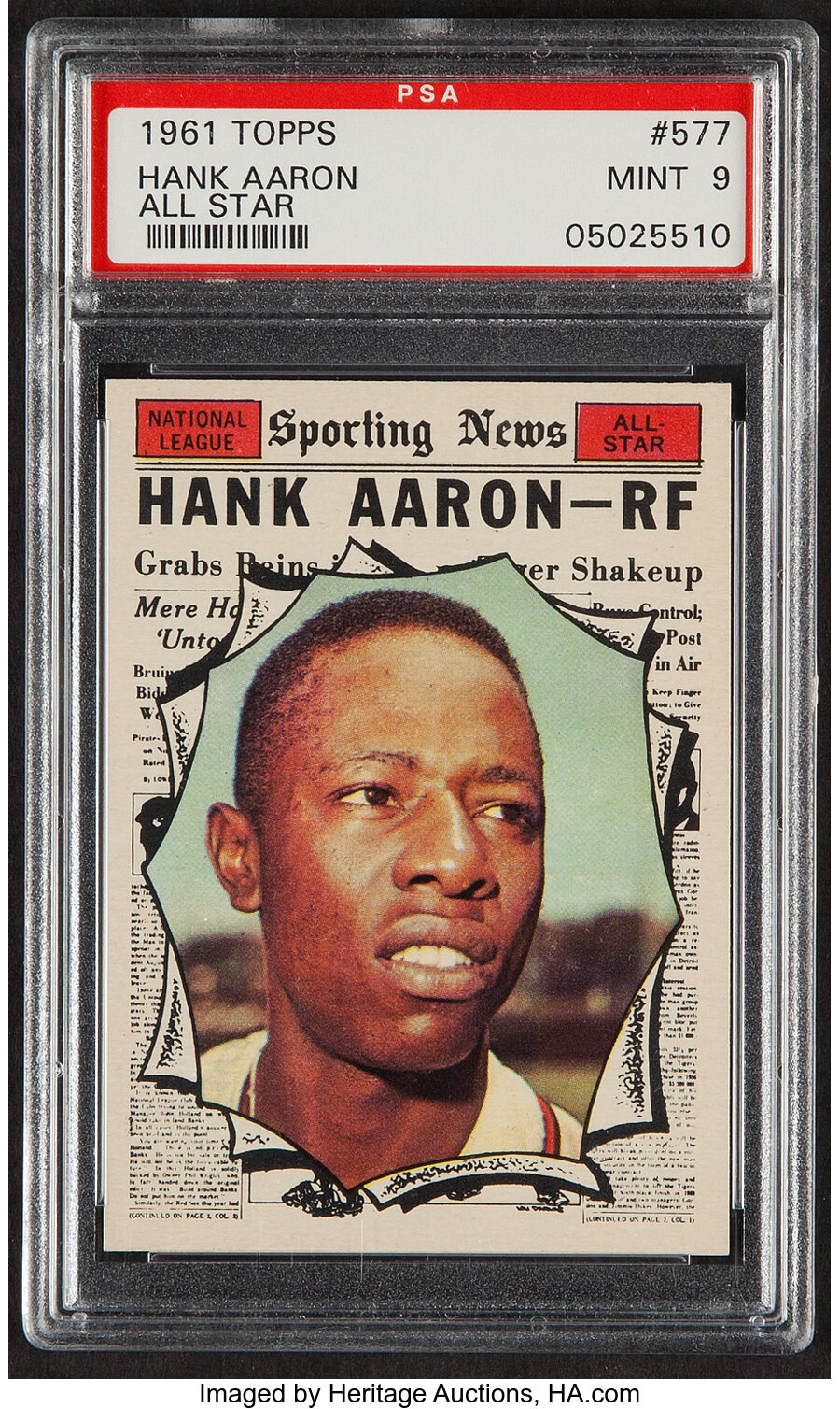 1961 Topps Hank Aaron (All Star) #577 PSA Mint 9