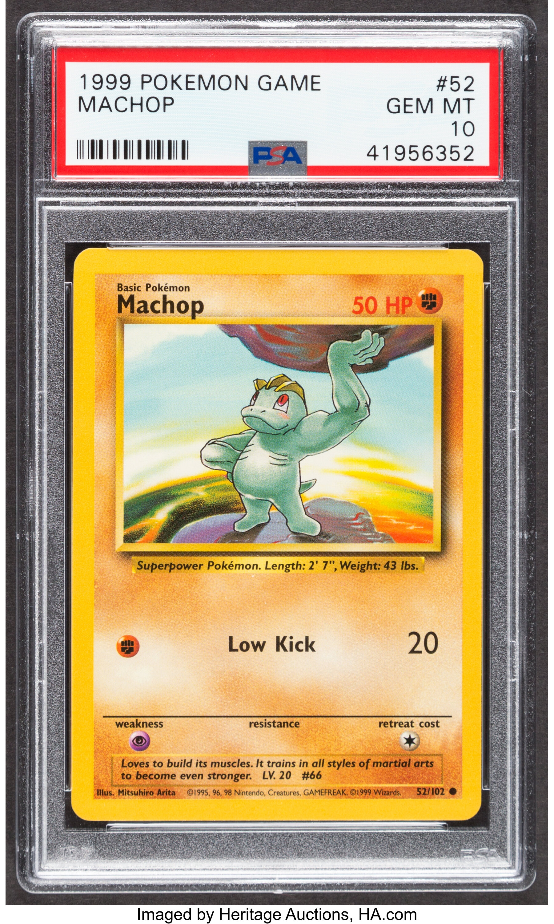 Pokémon Machop #52 Unlimited Base Set Trading Card (Wizards of the