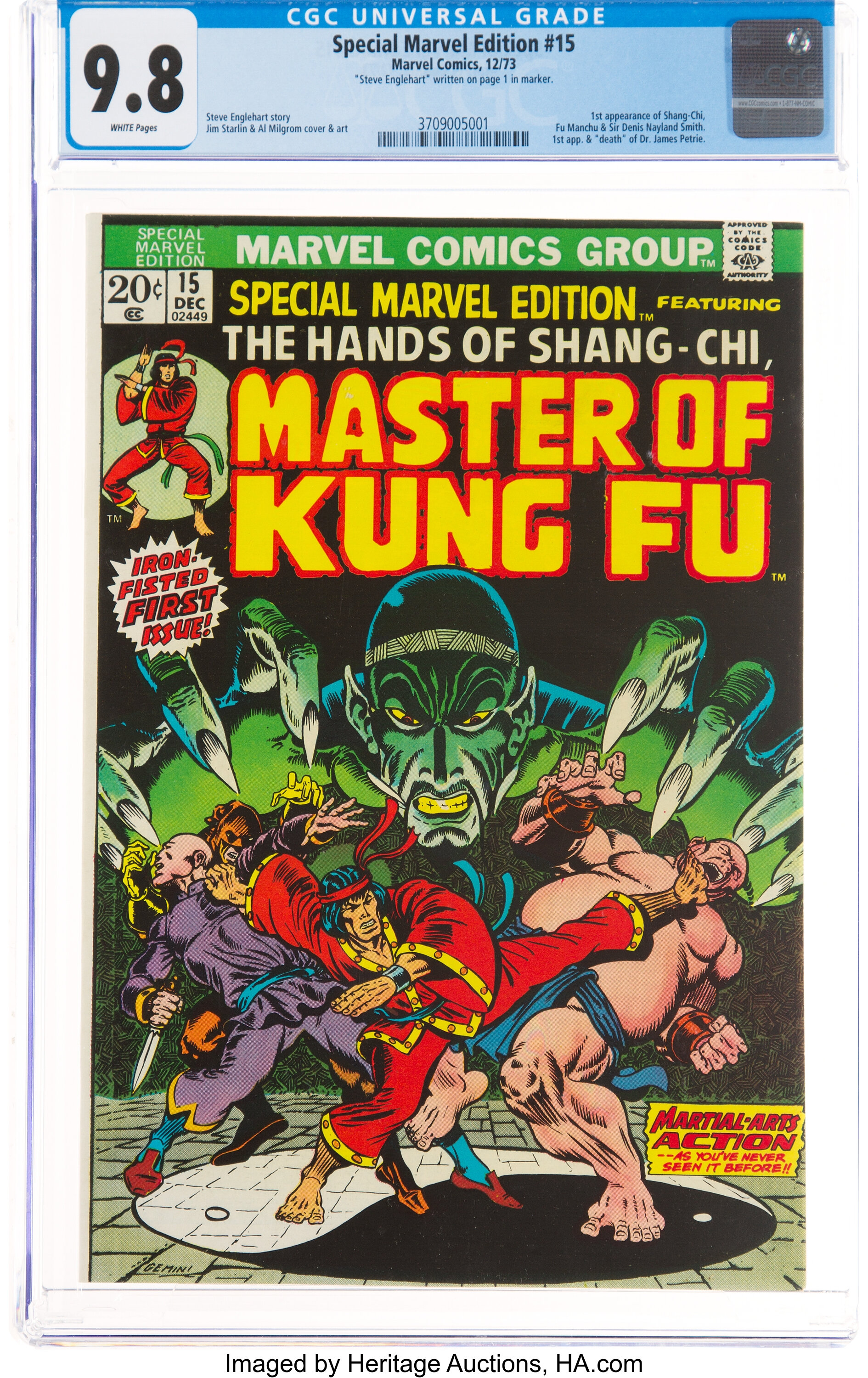 Special Marvel Edition 15 Shang Chi Master Of Kung Fu Marvel Lot Heritage Auctions