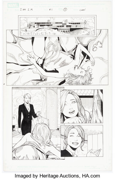 Original Comic Art, Sean Chen and Victor Olazaba I Am Iron Man #1 Story Page 5 Original Art (Marvel, 2010).