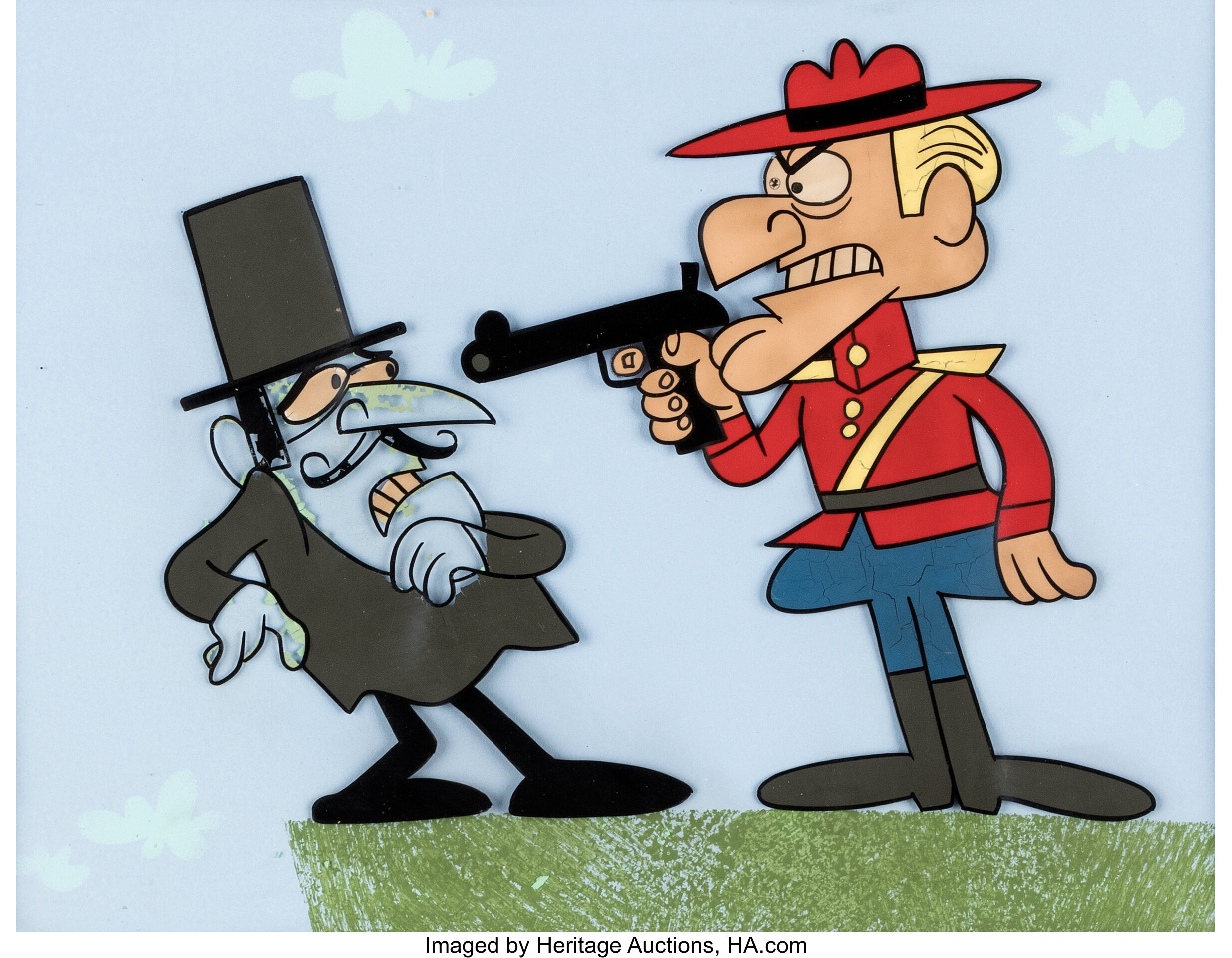 Dudley Do-Right and Snidely Whiplash Scene Cel on Painted | Lot #19265 ...