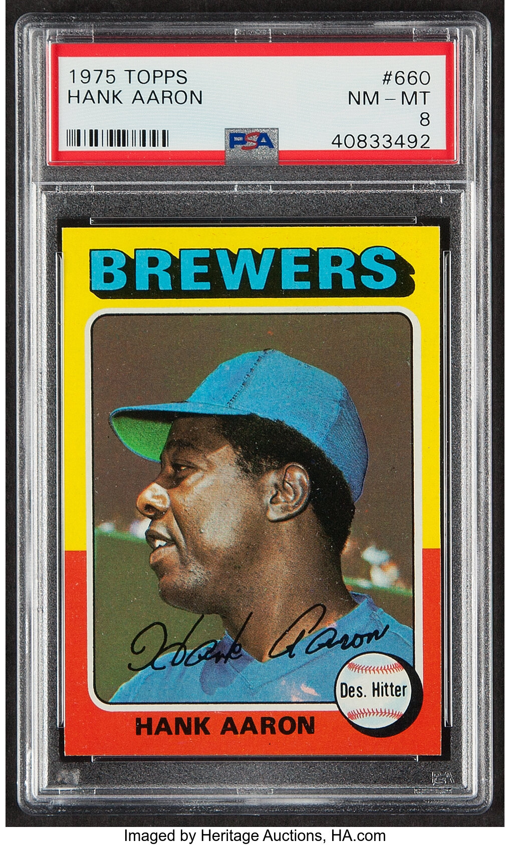 Sold at Auction: Hank Aaron 1975 Topps graded baseball card