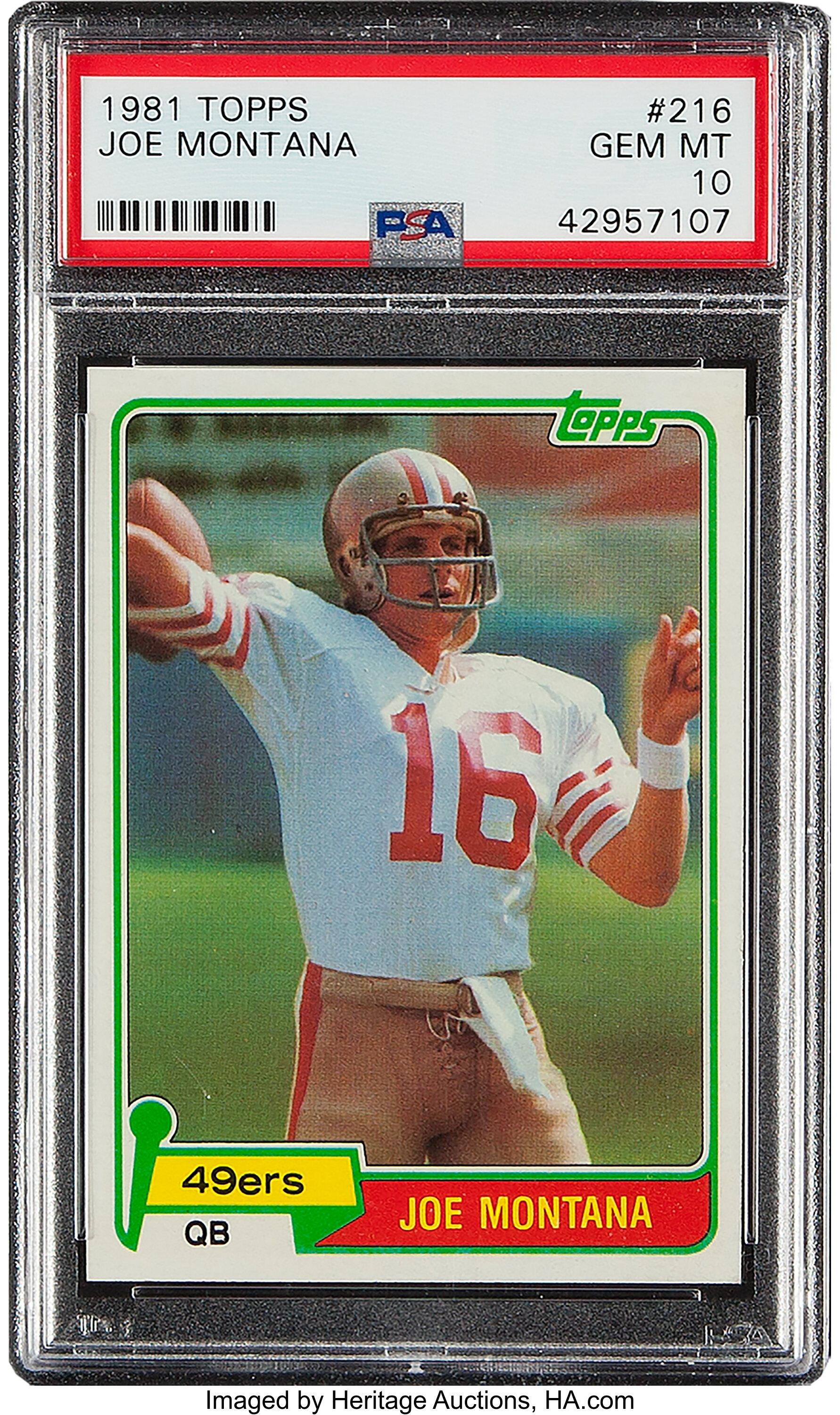 1981 Topps Football #216 Joe Montana 49ers Rookie Card Graded PSA 9 MINT -  VintageRookies