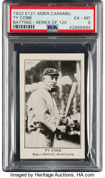 Ty Cobb 1922 E121 American Caramel Series of 120 #10A Batting