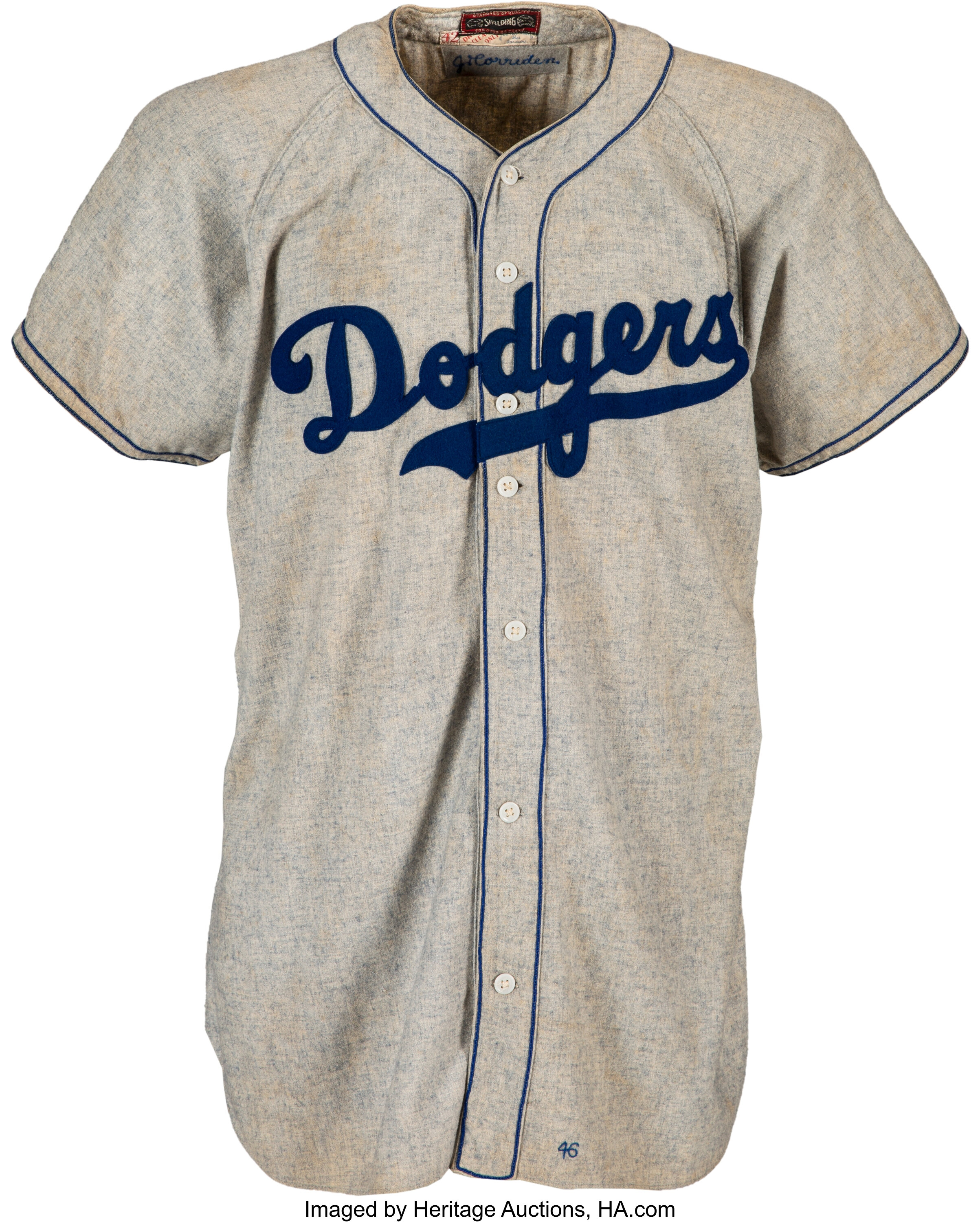 1946 John Red Corriden Game Worn Brooklyn Dodgers Jersey with