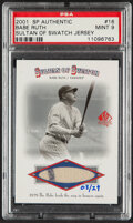 2001 SP Authentic Sultan of Swat Babe Ruth Jersey Relic #SOS16 PSA