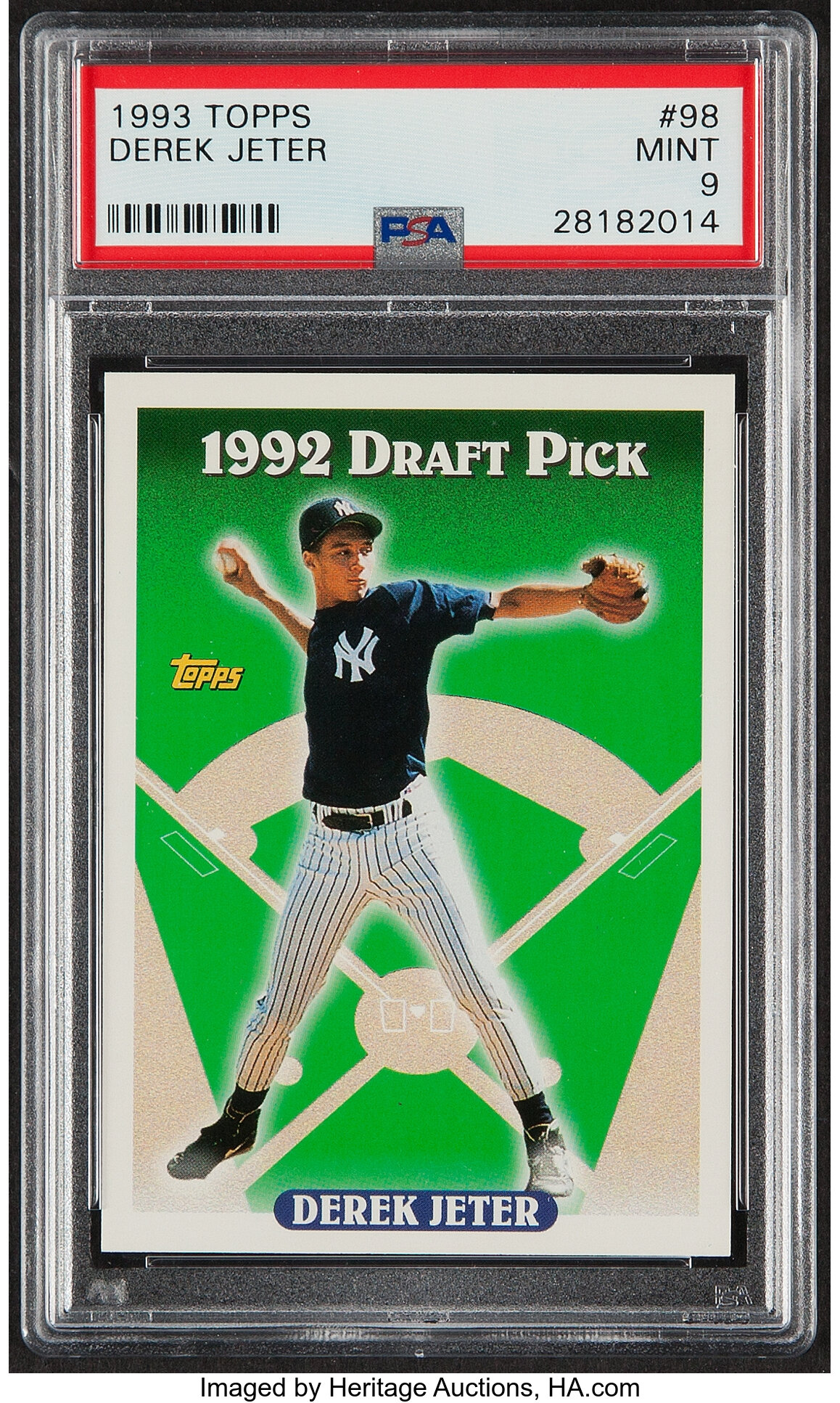 1993 Topps #98 Derek Jeter Draft Pick Rookie Card PSA 9 MINT