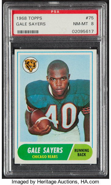 1968 Topps Gale Sayers #75 PSA NM-MT 8. Football Cards Singles