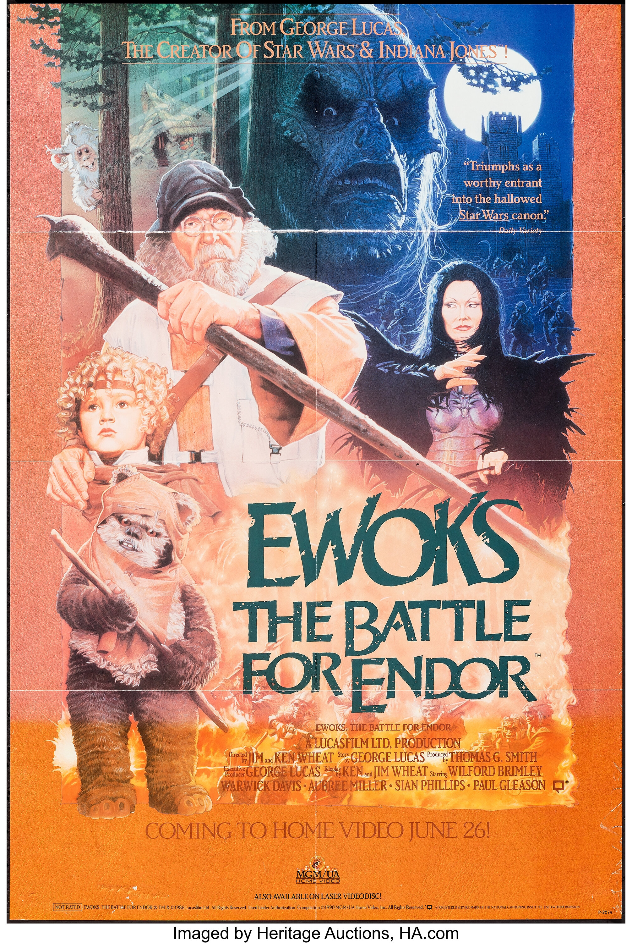 Ewoks: The Battle for Endor (MGM/UA Home Video, 1990). Folded