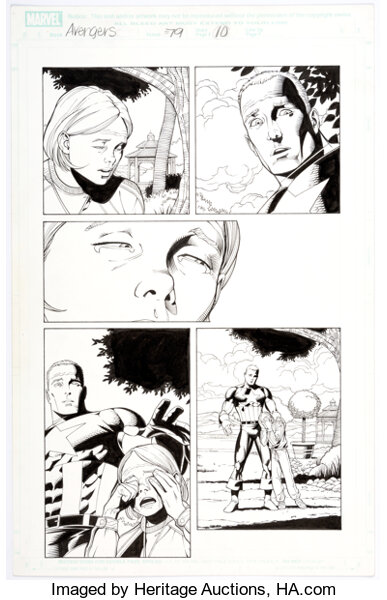 Original Comic Art:Story Page, Sean Chen and Tom Simmons Avengers #79 (aka #494) Story Page 10 Captain America Original Art...