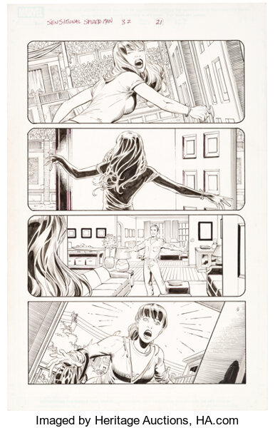 Original Comic Art:Story Page, Sean Chen and Scott Hanna Sensational Spider-Man #32 Story Page 21 Original Art (Marvel, 200...