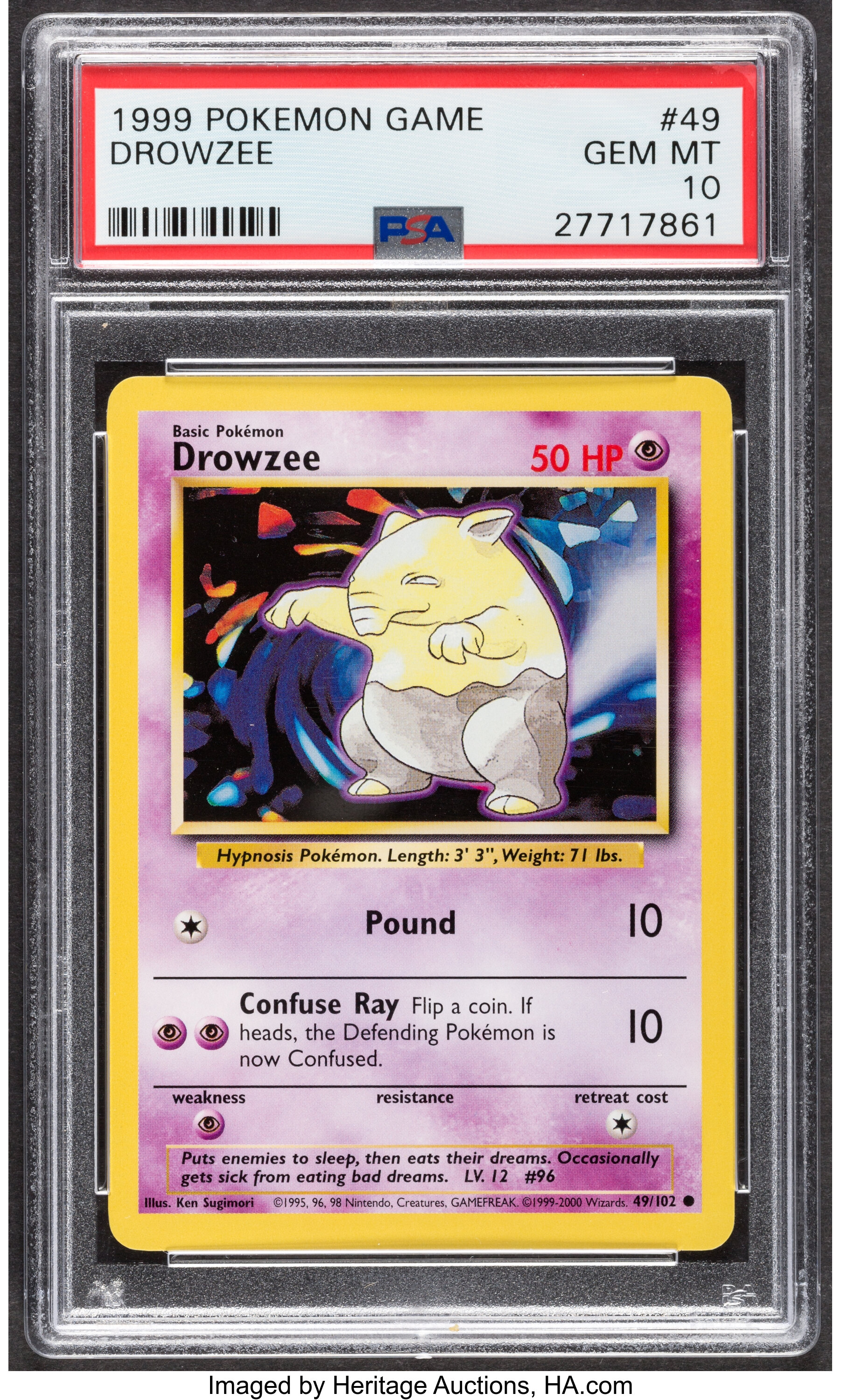 Pokémon Drowzee #49 Unlimited Base Set Trading Card (Wizards of