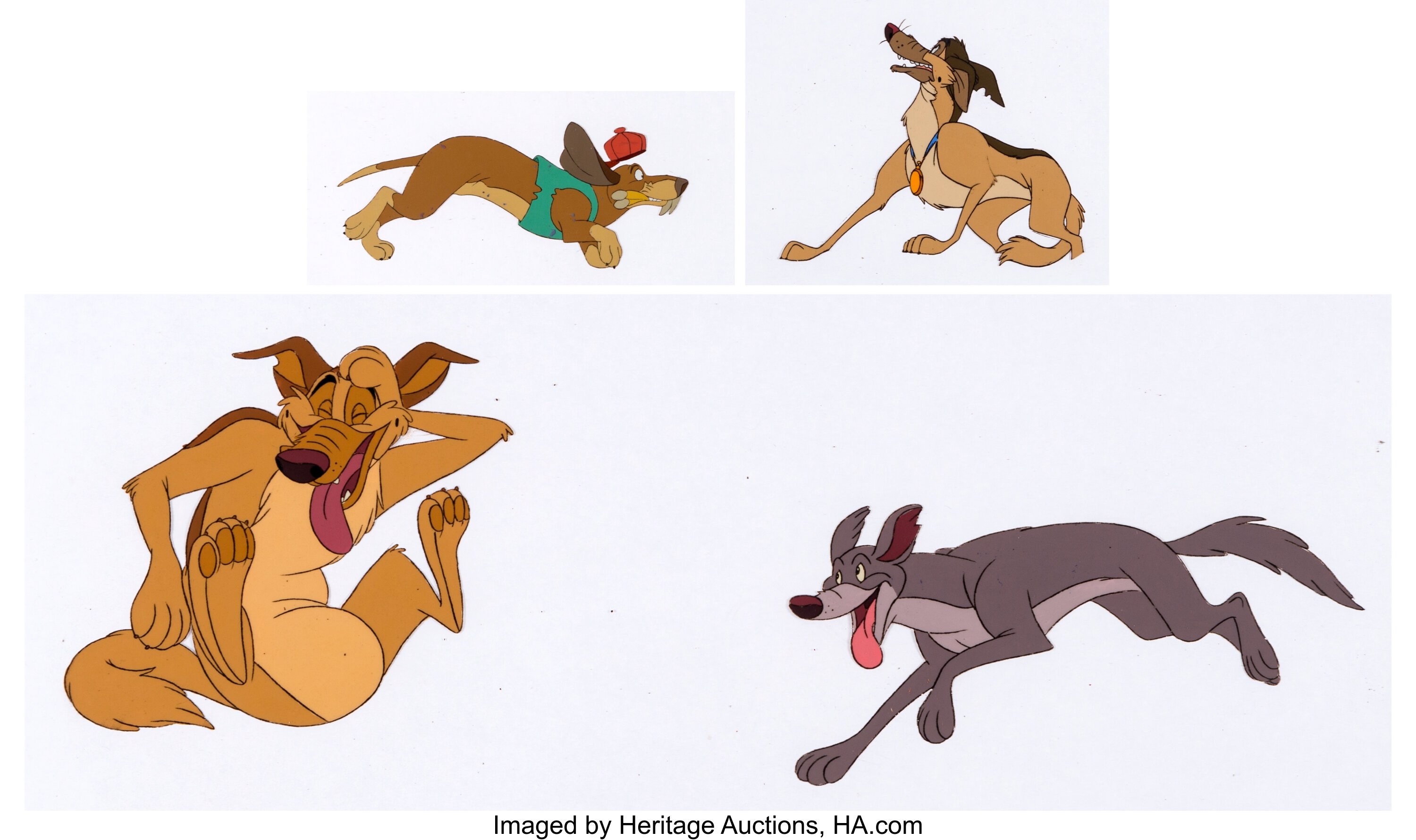 KREA - dodger the dog from oliver & company ( 1 9 8 8 ) in all dogs go to  heaven ( 1 9 8 9 ), animation still, don bluth, disney