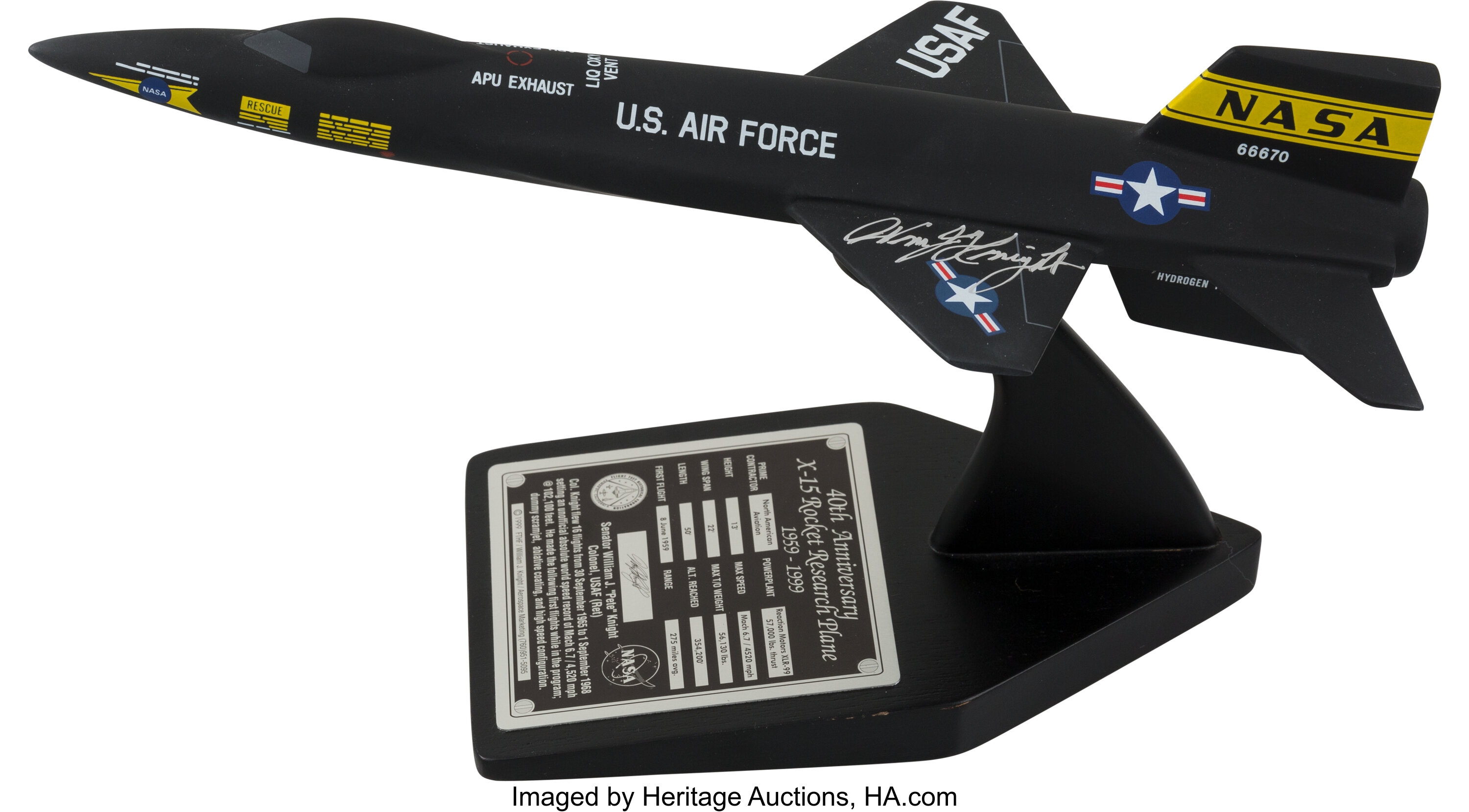 North American X-15: William "Pete" Knight Signed U.S. Air Force | Lot #50122 | Heritage Auctions