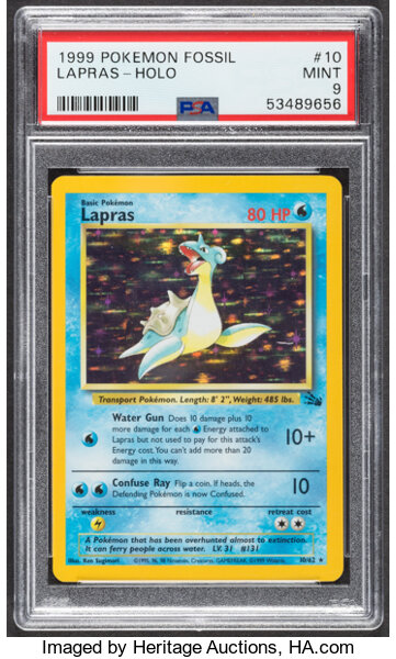 Pokémon Lapras #10 Unlimited Fossil Set Trading Card (Wizards of | Lot  #66130 | Heritage Auctions